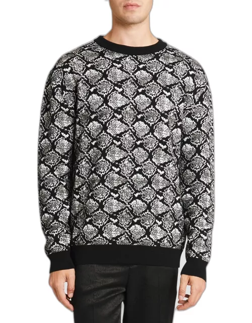 Men's Python Jacquard Wool Sweater