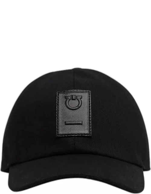 Men's Cotton and Leather Gancini Baseball Hat