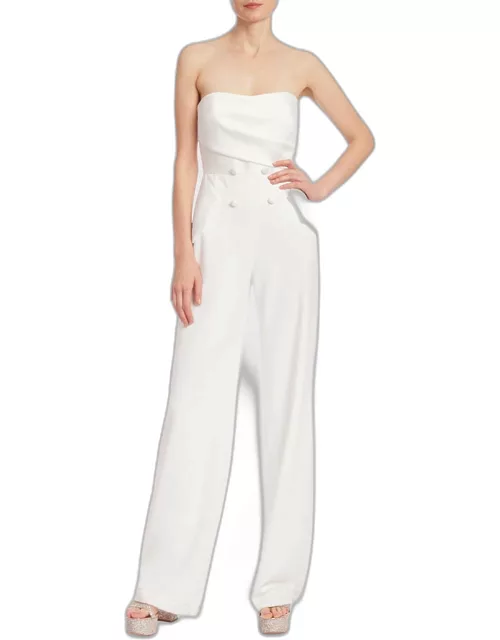 Strapless Double-Breasted Tuxedo Jumpsuit