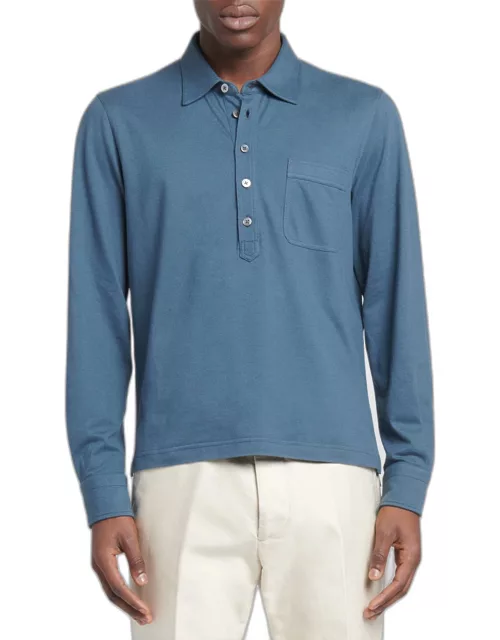 Men's Cotton-Silk Pique Polo Shirt