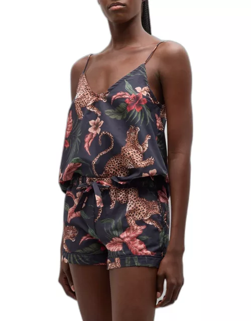 Floral Animal-Print Cami & Shorts Pajama Set