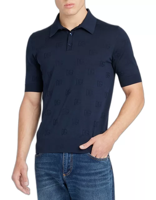 Men's DG Jacquard Silk Polo Shirt