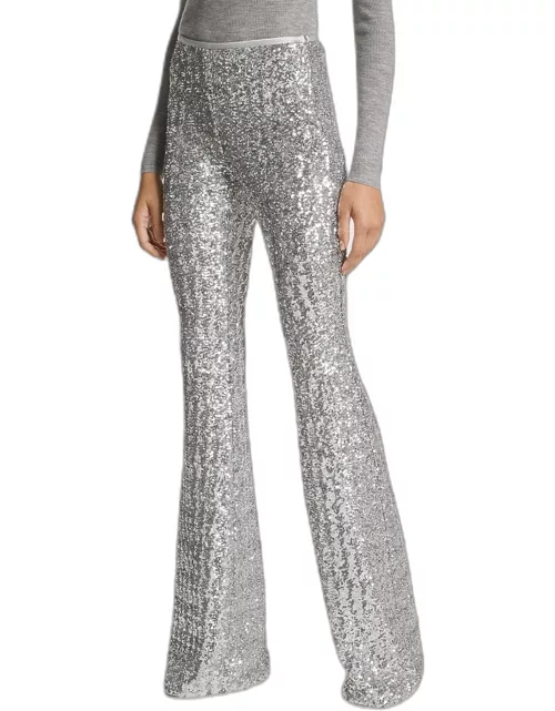 Stretch Sequin Flare Pant