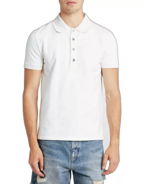 Men's Pique Monogram Jacquard Polo Shirt