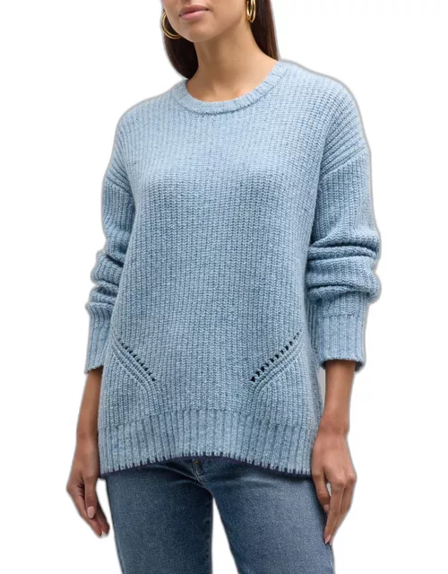 Heather Merino Wool-Blend Crewneck Sweater