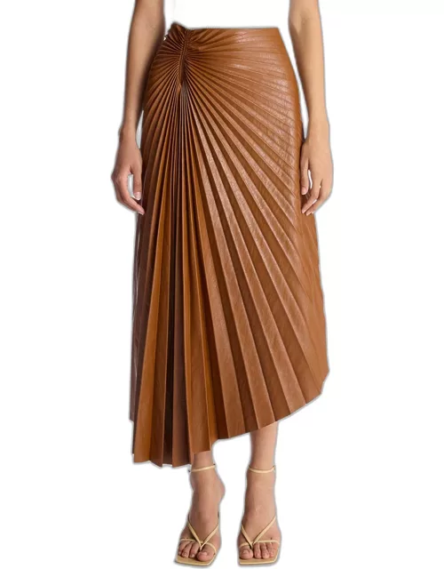 Tracy Pleated High-Low Midi Skirt