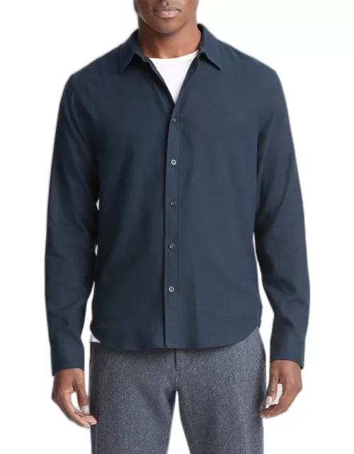 Men's Cotton-Wool Casual Button-Down Shirt