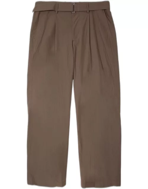 Le 17 Septembre Belted Pants Brown cotton pleated and belted pant - Belted pant