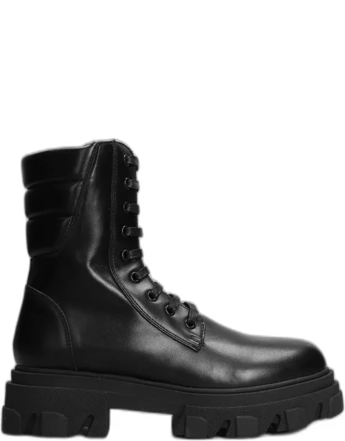 GIA BORGHINI Gia 35 Combat Boots In Black Leather