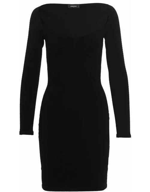 Dsquared2 Ribbed Viscose Dres