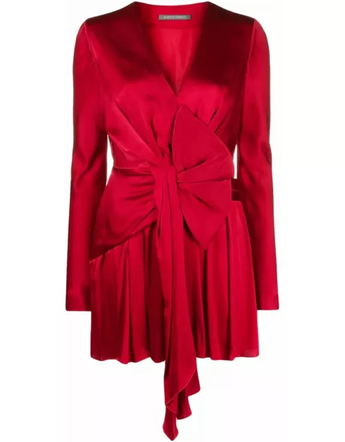 Alberta Ferretti Red Silk Blend Dres