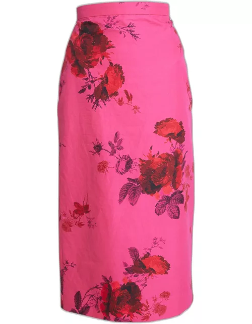 Floral-Print Midi Pencil Skirt