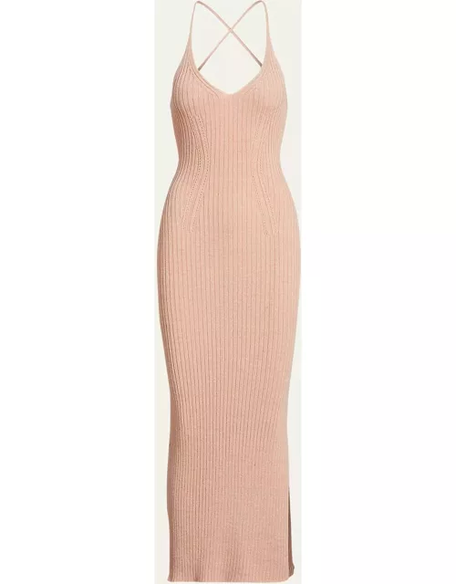 Ribbed Backless Cocktail Dres