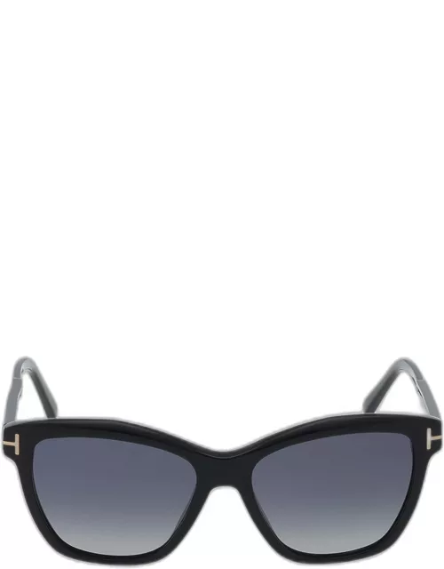 Polarized Acetate & Metal Cat-Eye Sunglasse