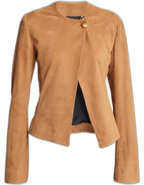Suede One-Button Jacket