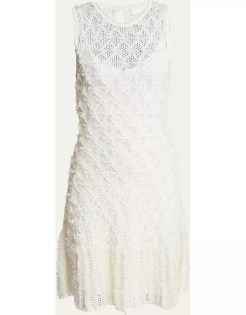 Tweed Lace Knit Mini Dres