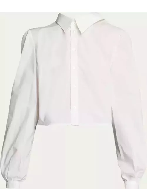 Long-Sleeve Split Cropped Shirt