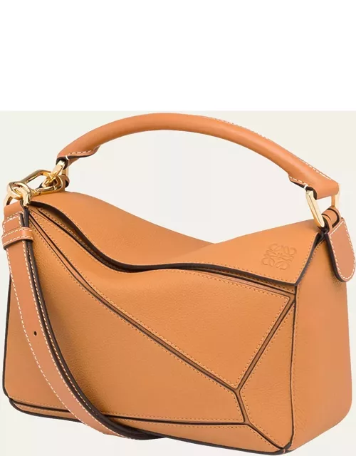 Puzzle Top-Handle Bag in Soft Grained Leather