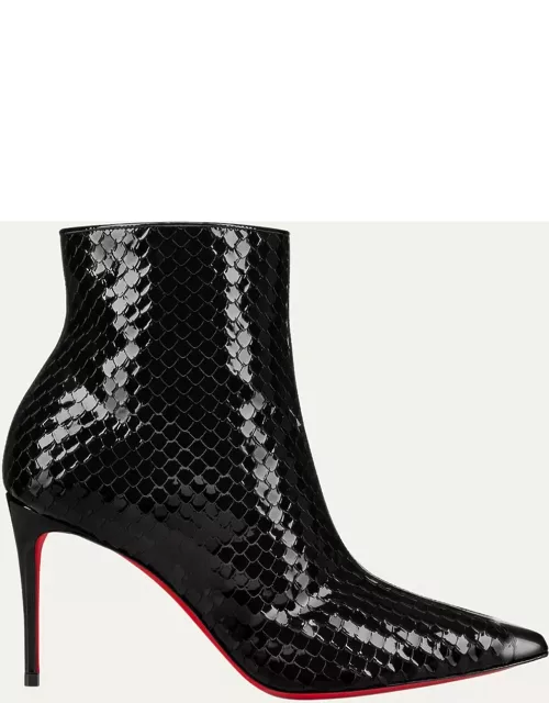 So Kate Embossed Patent Red Sole Bootie