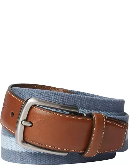 Joseph Abboud Men's Two-Tone Fabric and Leather Belt Navy/Blue