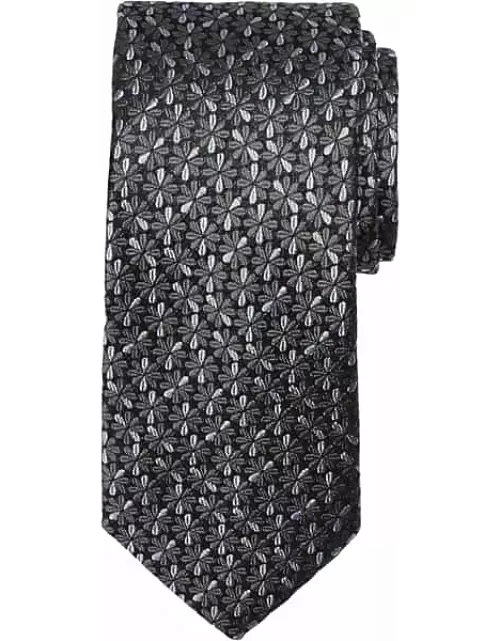 Pronto Uomo Big & Tall Men's Narrow Spinning Floral Tie Charcoa
