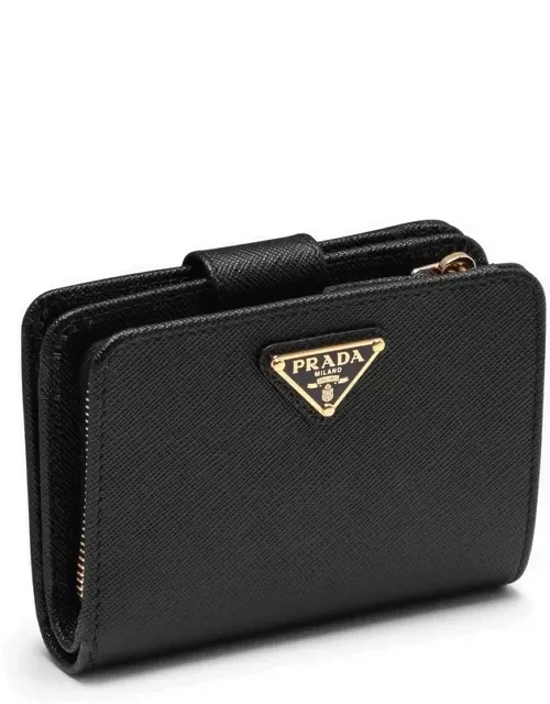 Black Saffiano leather small continental wallet