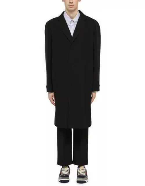 Black single-breasted cotton coat