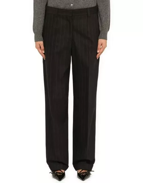 Black wool pinstripe trouser