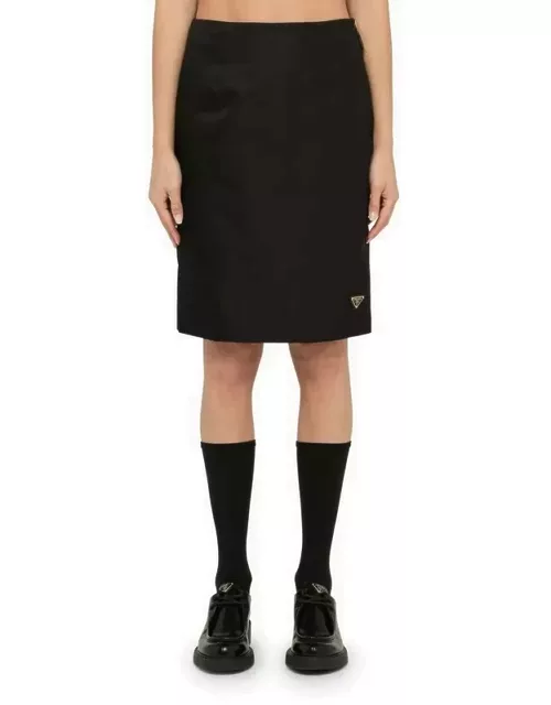 Black Re-Nylon pencil skirt