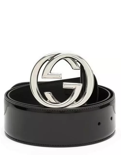 GG black leather belt
