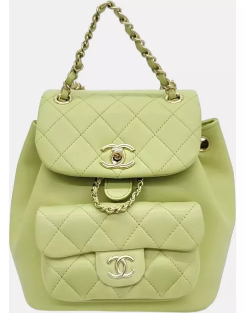 Chanel Green Leather Small Duma Backpack