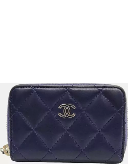 Chanel Navy Blue Card Wallet