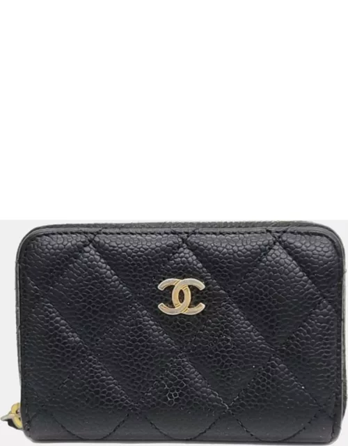 Chanel Black caviar card wallet