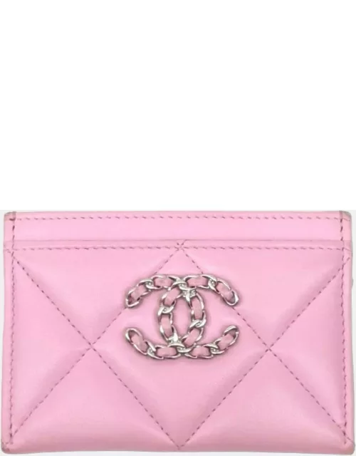 Chanel Pink 19 card wallet