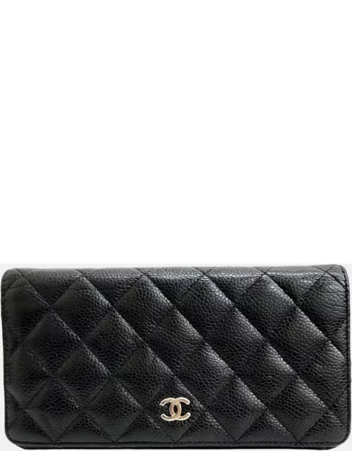 Chanel Black caviar long wallet