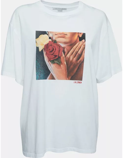 Stella McCartney White Graphic Print Half Sleeve T-Shirt