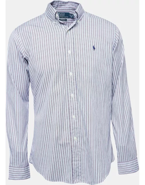 Polo Ralph Lauren Blue Striped Cotton Button Down Custom Fit Shirt