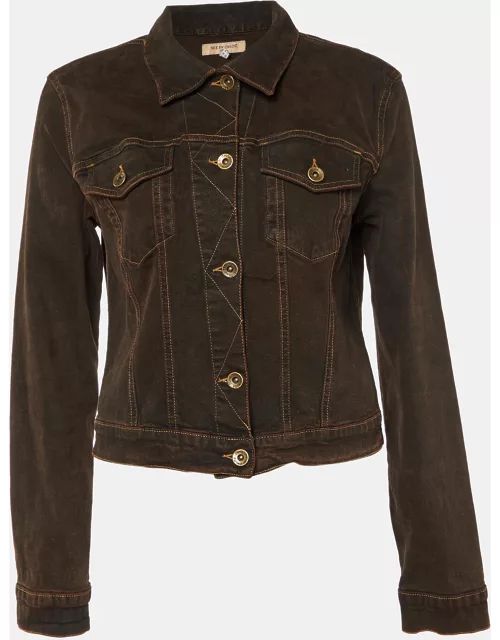 See by Chloe Brown Denim Button Front Jacket