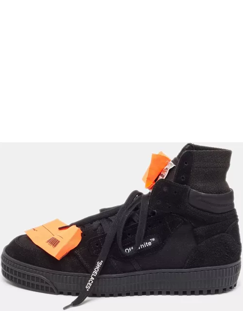 Off-White Black Suede and Canvas Off Court 3.0 High Top Sneaker