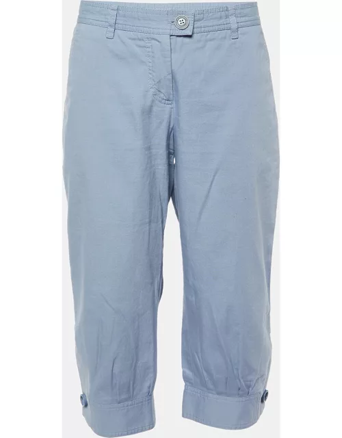 Moschino Cheap and Chic Light Blue Cotton Capri Pants