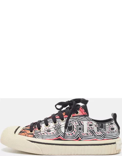 Burberry Multicolor Coated Canvas Kingly Mark Print Low Top Sneaker