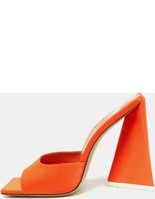 The Attico Orange Satin Devon Slide Sandal