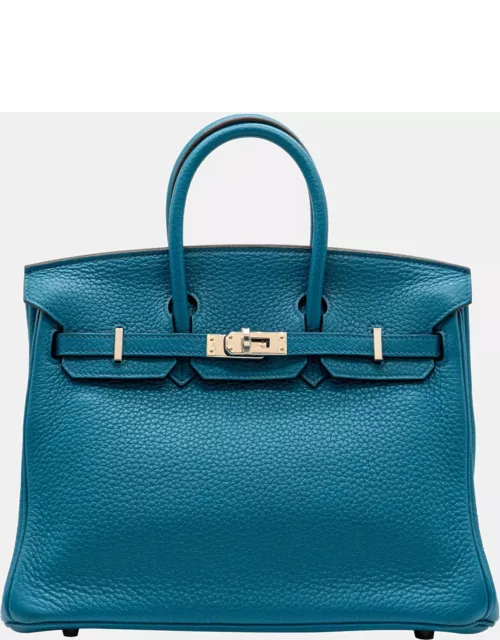 Hermès Birkin 25 in Blue Izmir Clemence PHW Bag