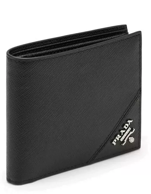 Black horizontal wallet with logo