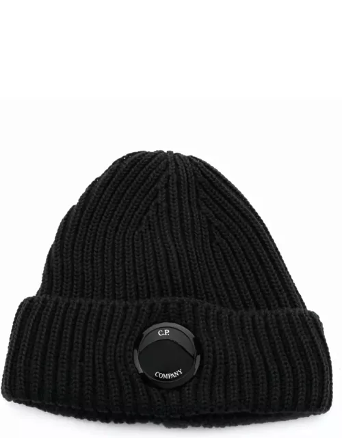 Ribbed-knit wool beanie