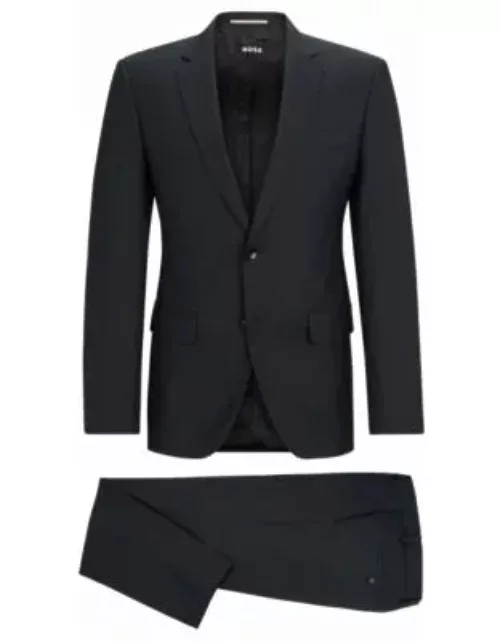 Slim-fit two-piece suit in wool- Dark Grey Men's Business Suit