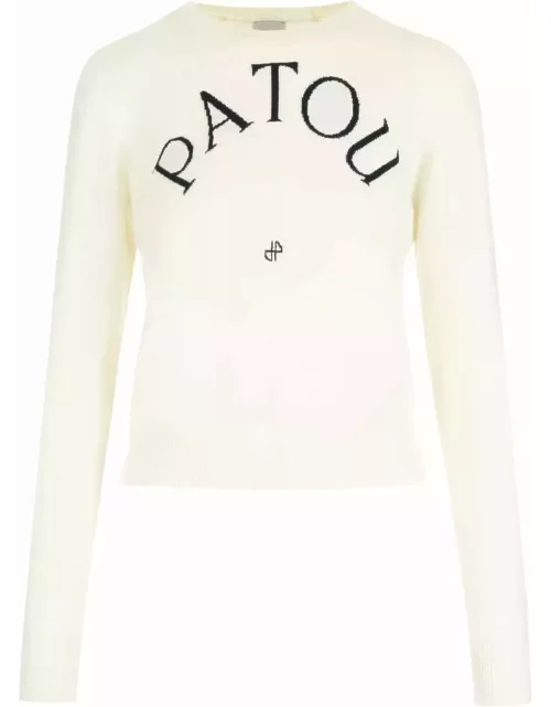 Patou White Sweater With Logo