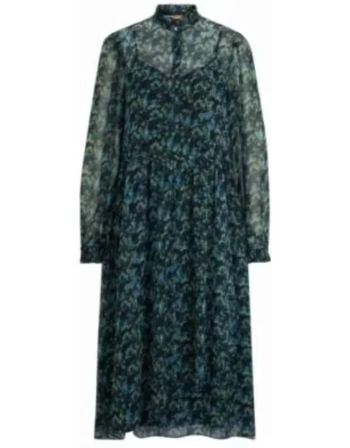 Regular-fit midi dress with digital print- Patterned Women's Business Dresse