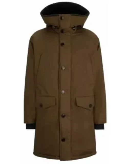 Water-repellent parka with down filling- Light Green Men's Casual Jacket