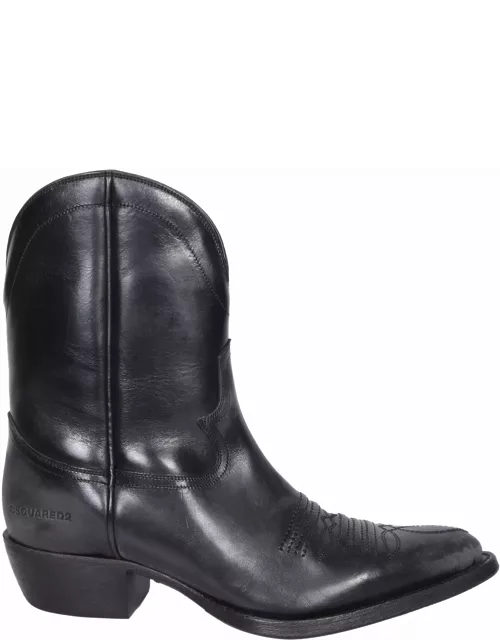 Dsquared2 Western Black Ankle Boot
